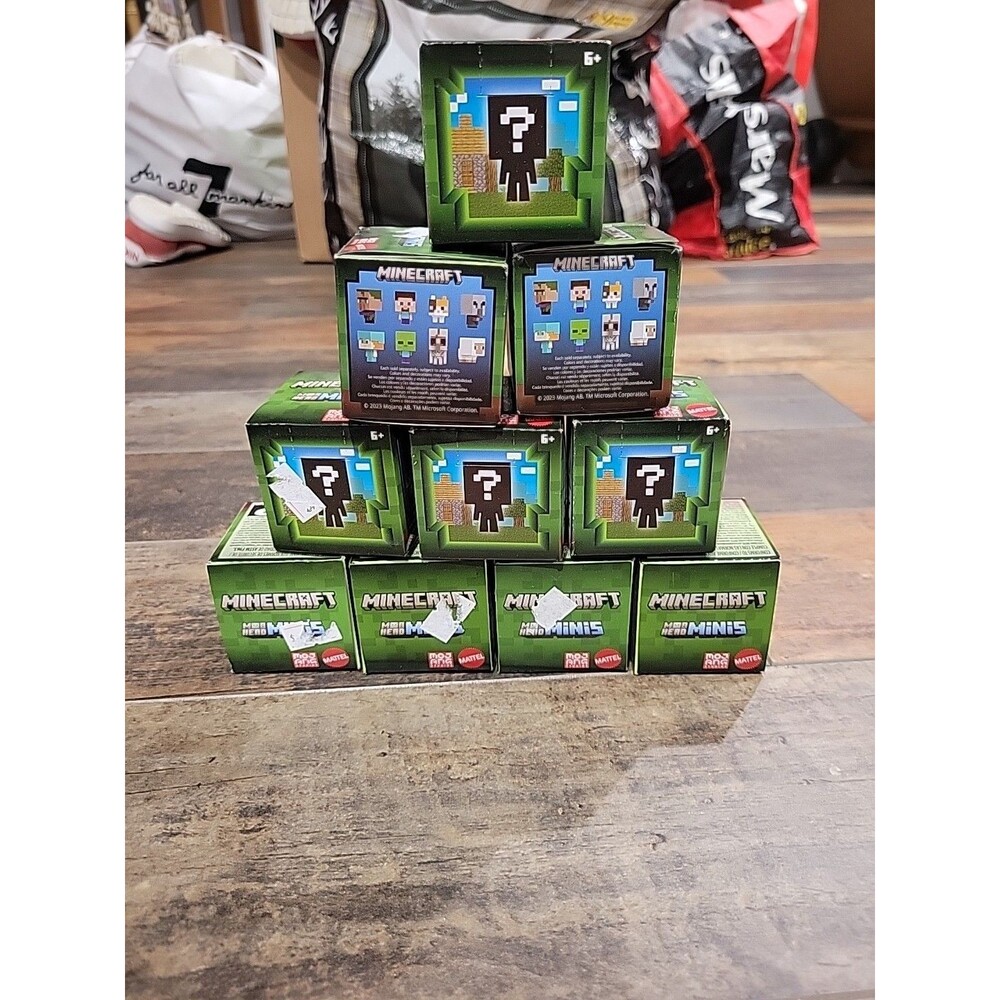 Mattel Minecraft Mob Head Mini Blind Box Figures NEW Lot Of 10 Green Box